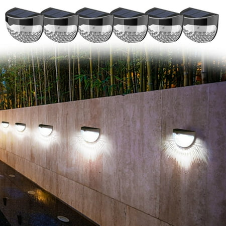 ZUBKTE Solar Powered Outdoor Lights Solar Fence Lights Solar Powered Outdoor Fence Lighting For Fence Step Stair Post Wall