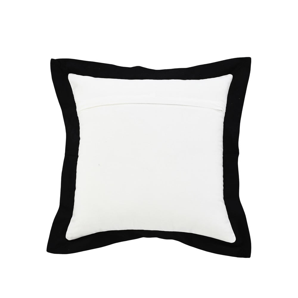 Ox Bay Flange Frame Border Throw Pillow, White / Black, 20" Square, Count per Pack 1