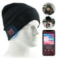 thumbnail image 2 of HESHENG Unisex Bluetooth Beanie Hat Winter Warm Wireless Smart Cap with Headset Mic Speaker Hat for Outdoor, Black#1, 2 of 10