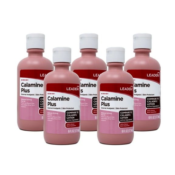 LEADER Calamine Plus Anti-Itch Lotion, Skin Protectant Lotion for Fast-Acting Itch Relief, Poison Ivy, Insect Bites, Minor Skin Irritations, 6 FL OZ - 5 Pack