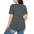 thumbnail image 3 of Womens T Shirts Short Sleeve Pleated Dressy Casual Scooped Neck Summer Tops Blouses, 3 of 7