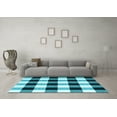 thumbnail image 3 of Ahgly Company Indoor Square Checkered Light Blue Modern Area Rugs, 4' Square, 3 of 4
