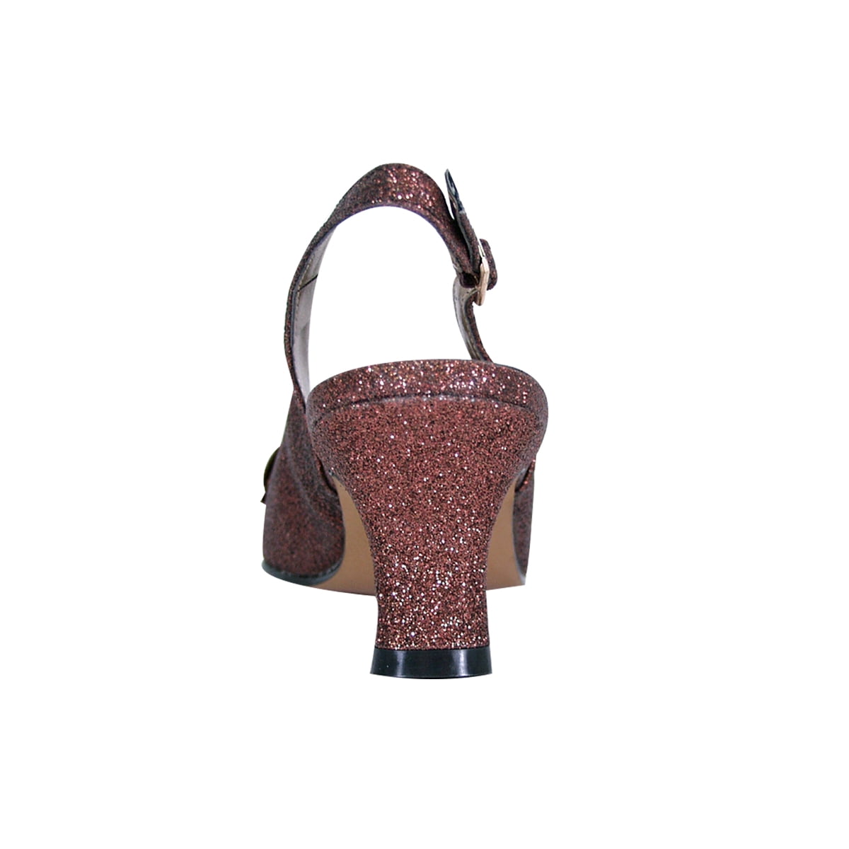 FLORAL Alaina Women's Wide Width Crystal Rose Bow Glitter Fabric Upper Slingback BRONZE 6