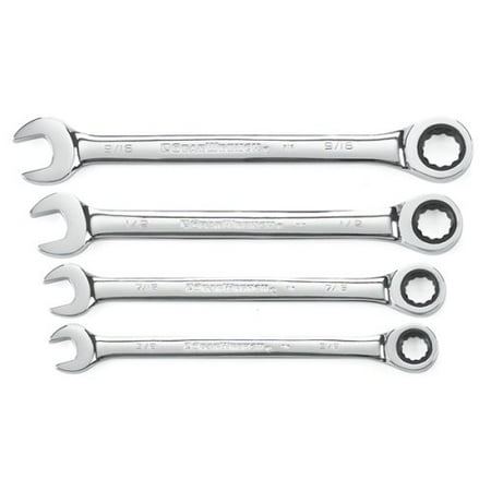 Ratching Comb. Wrench Set SAE 4 Piece