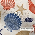 thumbnail image 4 of Starfish and Seashells Shower Curtain , Beach Coastal Nautical Coral Bathroom Fabric Waterproof Curtain ,72x72in, 4 of 6