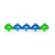 The First Years Gumdrop Pacifier, One Piece Silicone Design, Blue/Green - Newborn - 5 Pk