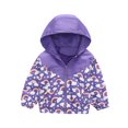 thumbnail image 1 of Chaqueta ligera para bebés, niños y niñas, liquidación, para niños pequeños, bebés, niños y niñas, a la moda, bonita chaqueta cortavientos con estampado de dinosaurio y arcoíris, abrigo con capucha,, 1 of 8