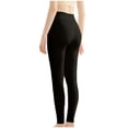 thumbnail image 4 of MOJOGO Women's Seamless Base Layer Lightweight Solid Color Underwear Casual Thermal Leggings for Fall Winter Black L, 4 of 4