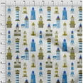 thumbnail image 4 of oneOone Velvet Medium Blue Fabric Sea Lighthouse Fabric For Sewing Printed Craft Fabric By The Yard 58 Inch Wide, 4 of 5