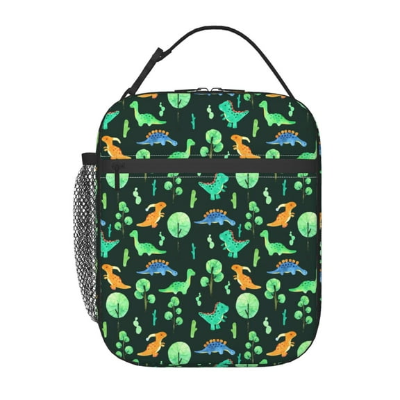 Dinosaurs Watercolor Cute Insulated Lunch Bag For Women Men, Portable Leakproof Tote Cooler Meal Bag, Reusable Lunch Box For Work/Office/Picnic/Travel