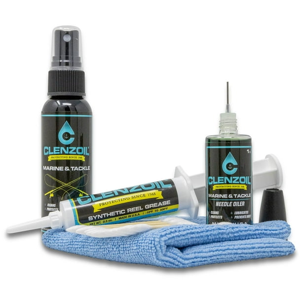 CLENZOIL Marine & Tackle Fishing Reel Oil, Bearing Oil Cleaner & Grease