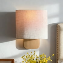 Modern Aleena Sconce with Linen Shade, Bedroom Wall Light Sconces, Modern Bathroom Sconces