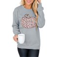 thumbnail image 2 of Women Halloween Pumpkin Sweat-Shirt Graphique Imprimé Léopard Décontracté à Manches Longues, 2 of 3