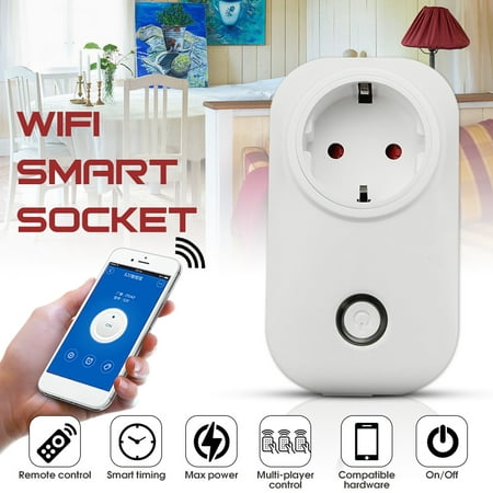 2200W 10A Smart Wifi Wireless Remote Control Socket Timer Outlet, ON/OFF Switch APP Control For Android / IOS Smartphone US (Best Wifi Hotspot Tethering App For Android)