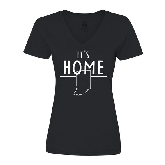 Inktastic It's Home- State of Indiana Outline Women's V-Neck T-Shirt