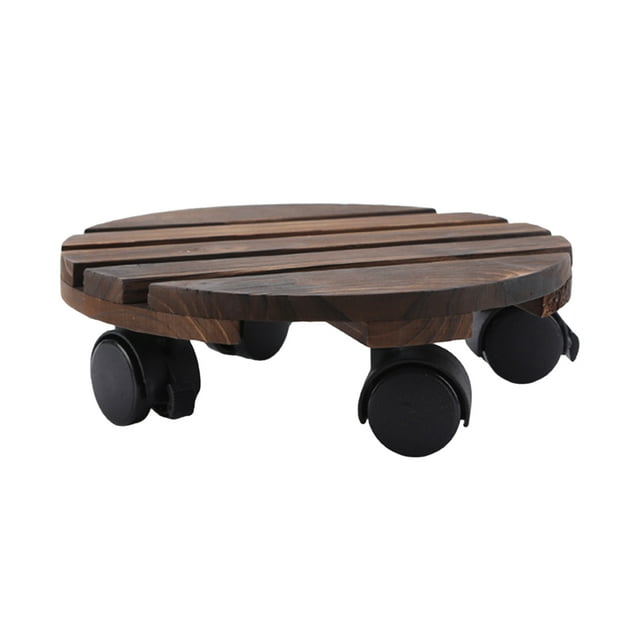 DOLITY Support à Plantes Roulant Rond Chariot pour Pots de Fleurs Roues 35 cm