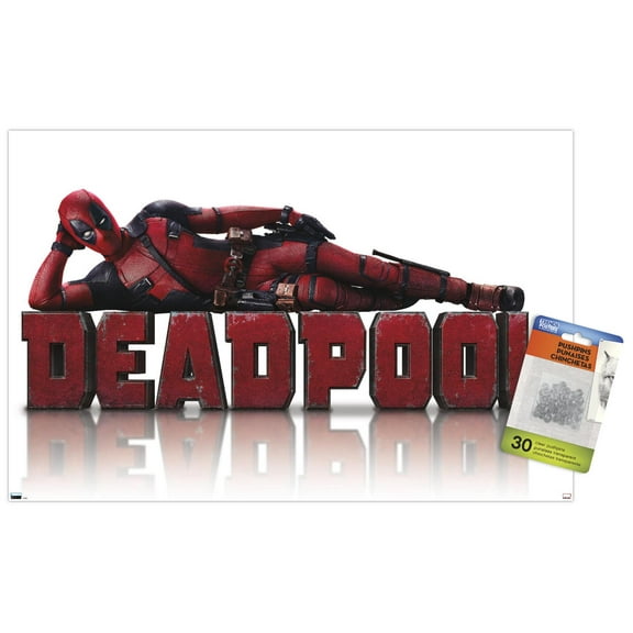 Marvel Deadpool Legacy - Lying Down Wall Poster with Push Pins, 14.725" x 22.375"