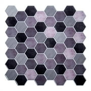 Truu Design Plastic Peel/Stick Backsplash Wall Tile Set Multi-Color (Set of 6)