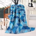 thumbnail image 2 of Blue Geometric Pattern Blanket,Comfortable Soft Flannel Throw Blanket,All Season,Warm Lightweight Blankets for Sofa Bed Couch Living Room Chair,50"x60", 2 of 4