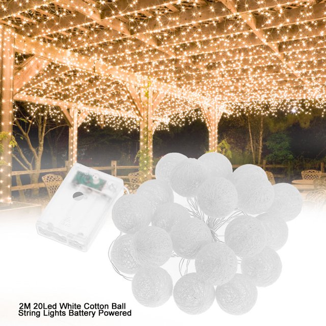 Bola De Algodón Blanco Cadena De Luces Fiesta Cadena De Luces Decoración Cadena De Luces, Luces De Bolas De Algodón, Para Año Nuevo Día De San Valentín Boda Hogar Cergrey String Lights
