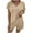 Khaki, variant on Diufon Lounge Set for Women Short Sleeve V Neck T-Shirts Elastic Waist Shorts Casual Knit 2 Piece Outfits