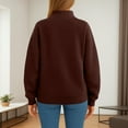 thumbnail image 3 of Womens Oversized Sweatshirts Turtleneck Pullover Long Sleeve No Hood Tops Fall Fashion Outfits 2025 Clothes Coffee 2XL, 3 of 6