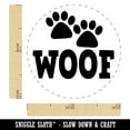 thumbnail image 2 of Woof Dog Paw Prints Fun Text Self-Inking Rubber Stamp Ink Stamper - Lime Green Ink - Mini 1/2 Inch, 2 of 7