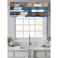 thumbnail image 4 of Retro Wooden Block Curtain Valances for Windows, Vintage Rustic Abstract Wood Kitchen Valance Window Treatment, Light Filtering Block Curtains for Bathroom/Bedroom/Living Room 42'' x 18'', 4 of 9