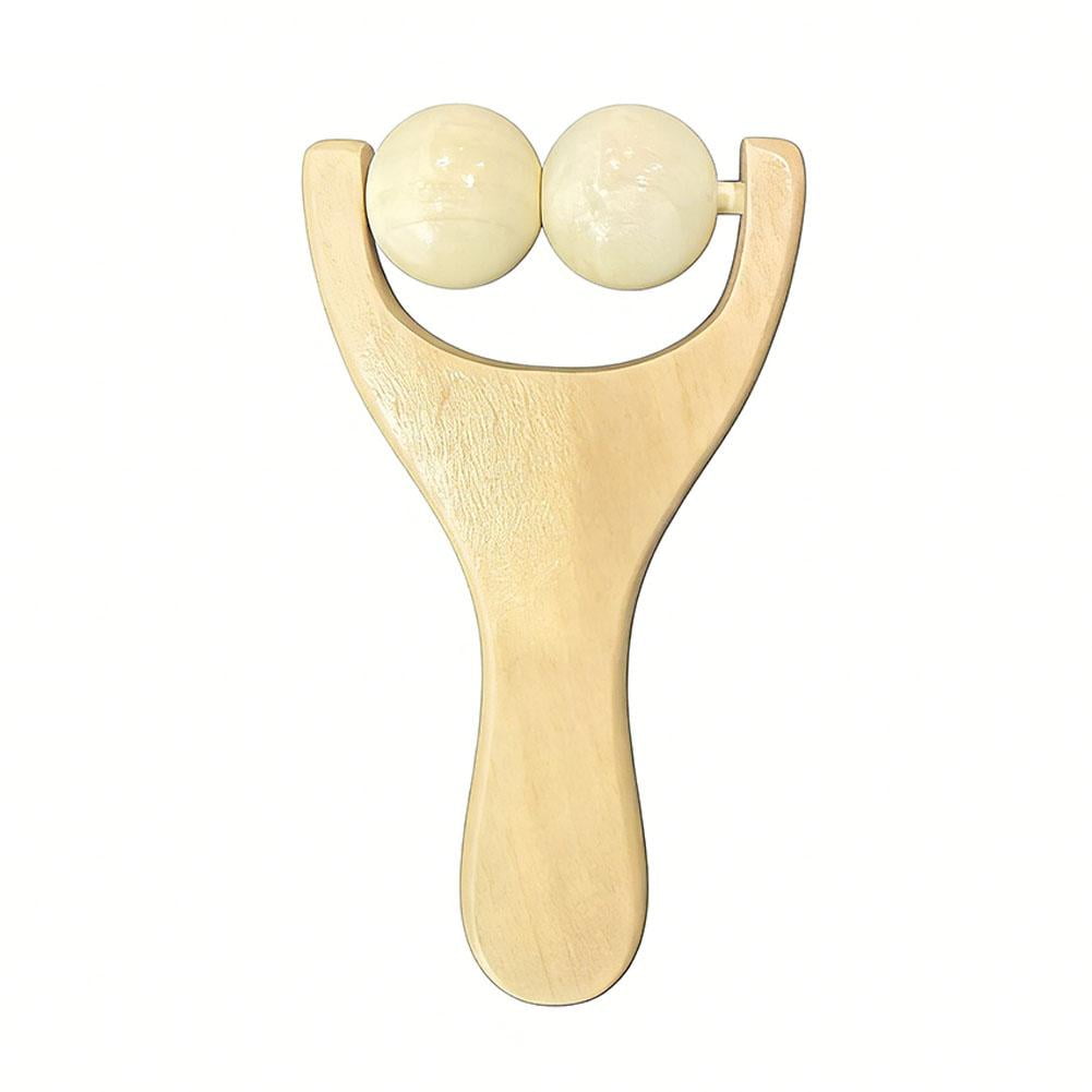 Wooden Massage Roller for Full Body Relaxation, Handheld Wood Massager Tool for Neck, Shoulder, Foot