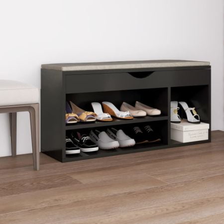 

Shoe Bench with Cushion Gray 40.9 x11.8 x19.3 Chipboard