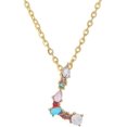 thumbnail image 1 of Collier Pendentif Alphabet Multicolore Micro Pavé Zircon Initiale Lettres Collier Couple Bijoux (L), 1 of 1