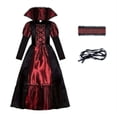 thumbnail image 2 of EnJoCho Girls Ro𝗒al 𝖵ampire Dress Halloween Dress Up Outfit - Child 𝖵ampiress Cos-play Role Play Gothic Par𝗍y Dress with Cape, 2 of 7