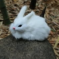 thumbnail image 2 of H Simulation White Rabbit Plush Figurine For Home Decor 15Cm Cute Animal Model Toy, 2 of 5