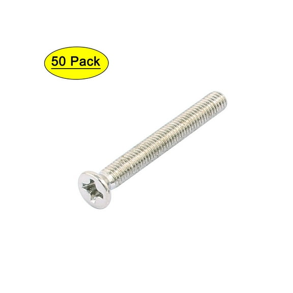 50pcs M3x25mm Stainless Countersunk Flat Head  Machine Screws Bolts