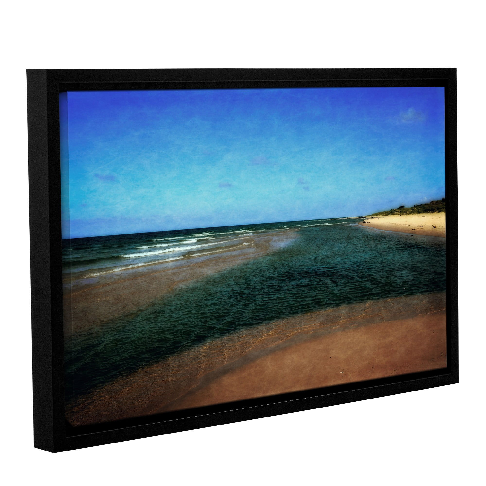 ArtWall Kevin Calkins "Sandbar with Blue Sky" Gallery-Wrapped Floater-Framed Canvas