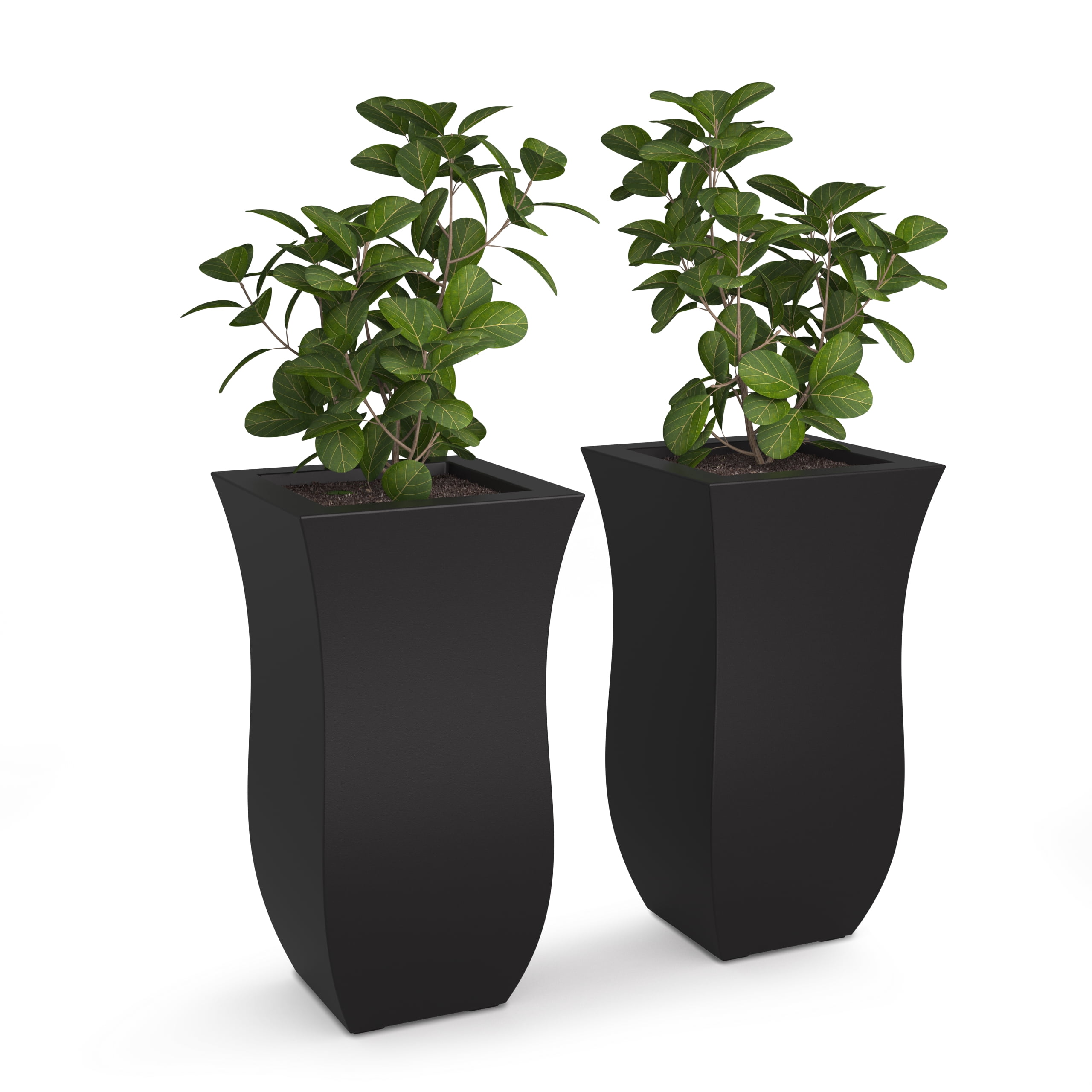 Valencia 30in Tall Planter - Black (2-Pack)