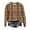 Ginger, variant on WTOBBY Women's Retro Plaid Print Long Sleeve Pullover, Halloween Fall Fashion Top with Crewneck, Casual Comfort Fit Blouse for Seasonal Style,Camel L