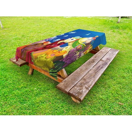 

Turtle Outdoor Tablecloth Funny Cartoon Character Carrying Kids Underwater Coral Reef Octopus Nursery Design Decorative Washable Fabric Picnic Tablecloth 58 X 120 Inches Multicolor by Ambesonne