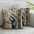 thumbnail image 3 of Autua Raccoon Theme Decorative Throw Pillow Cover for Home Couch Living Room Bed Sofa - Square Pillow Case 1PC 20x20in, 3 of 5