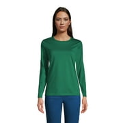 Lands' End Women's Relaxed Supima Cotton Long Sleeve Crewneck T-Shirt