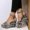Black, variant on Skechers Sandals Women Size 8 Women's Wedge Sandals Fashion Open Toe Platform Sandals Myra Sandals for Women on Clearance