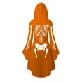 thumbnail image 5 of FEIFLY Women's Halloween Skeleton Print Hooded Dress O-Neck Long Sleeved Long Dresses Holiday Clothing, 5 of 8