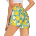 thumbnail image 3 of Sigee Lemons Chamomile Flowers And Leaves for Women's Athletic Shorts High Waisted Running Shorts Pocket Sporty Short Gym Elastic Workout ShortsMedium, 3 of 9