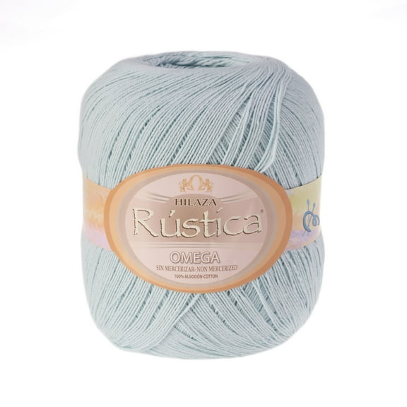 RUSTICA [150grs] by Omega - Fine 100% Non - Mercerized Cotton Thread for Crochet and Knitting - Color 61 - Baby Blue