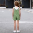 thumbnail image 6 of Lime Green Boy Girl Girl Lounge Coveralls Shortalls Shorts Rompers for Girls Faux Linen Cute Overall Straight Leg Plain Summer Fall Jumpsuits Shortalls 2026 Clothing Regular Fit 5 Years, 6 of 8