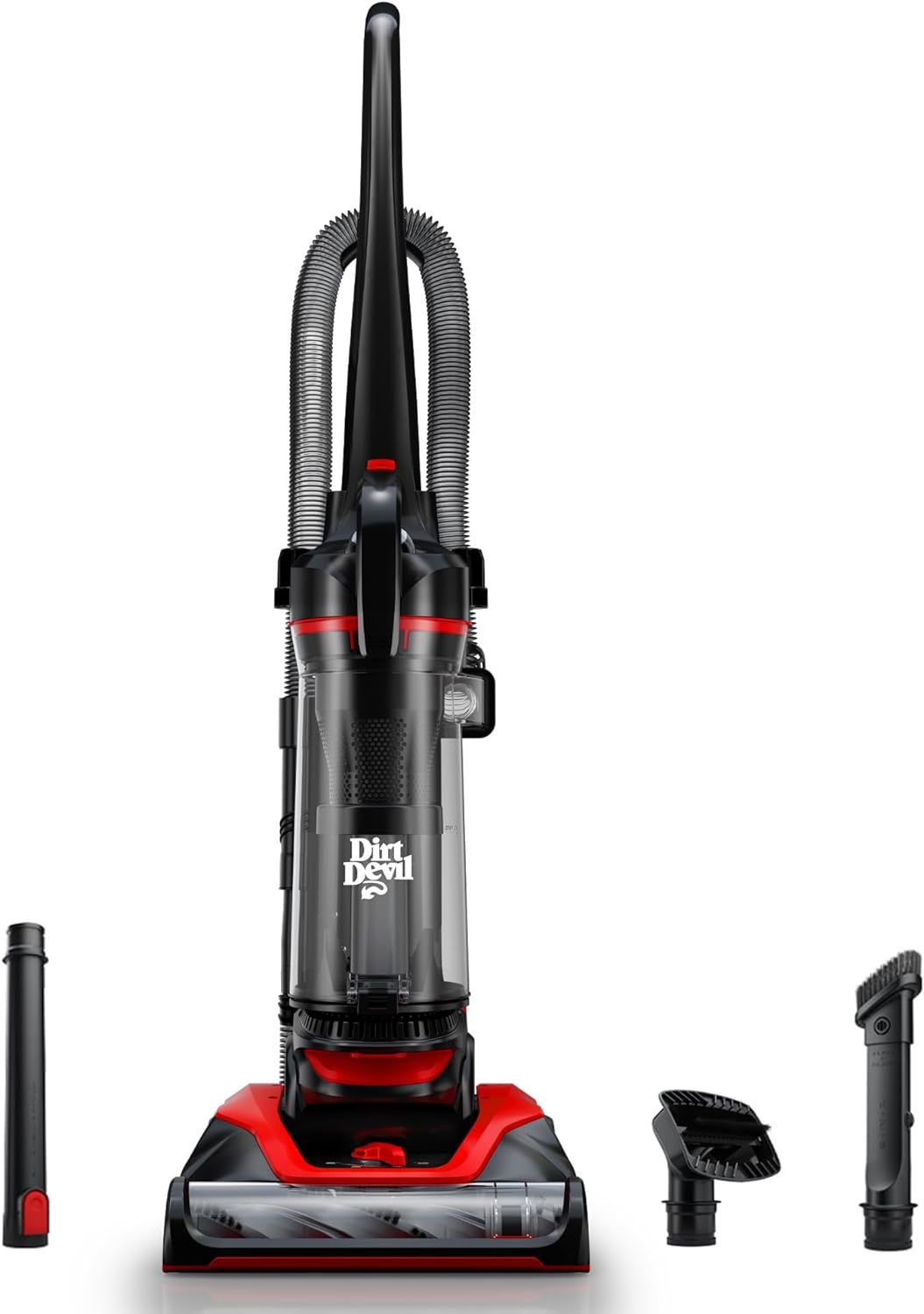 Dirt Devil Bagless Upright Vacuum Cleaner, Multi-Surface Extended Reach, {et Friendly, for Hard Floor & Carpet, Attachments & Tools, UD76310V, Black