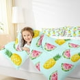 thumbnail image 4 of Manfei Kawaii Watermelon Pineapple Bedding Comforter Set, Cartoon Fruit Print Twin Comforter Sets, Teens Kids Child Reversible Bedding Set, Luxury Bedroom Decor, 2 Pieces, 4 of 8