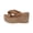 Khaki, variant on Women's Platform Wedge Sandals Chunky High Heel Slip-On Espadrilles Open Toe Dressy Summer Shoes Beach Vacation Slides with Ankle Strap for Casual Outings & Evening Events