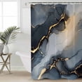 thumbnail image 2 of 54x78 Inch Shower Curtain Decorative Gray Marble Bathtub Bath Curtains Fabric Waterproof Bathroom Decor Abstract Modern Ink Painting Ombre Small Stall Shower Curtain Set with 12 Hooks, 2 of 6