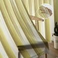 thumbnail image 5 of Yellow Striped Semi Sheer Curtains 96 Inch Length 2 Panels Set, Modern Abstract Art Sheer Kitchen Curtain Privacy Voile Window Curtain for Living Room Bedroom Rod Pocket Drapes, 5 of 7